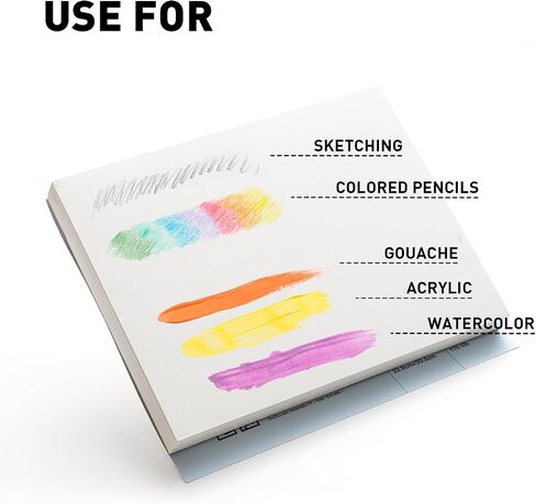 HIMI Mix Media Paper Pad 9X12''(180g/m²) 90 Sheets Mix Paper Pad, Side Wire Bound, Fine Texture, in Gouache Acrylic Art Pad for Sketching, Ink Sketch Book, Art Supplies Drawing Pad Gift (Blue) in Kuwait
