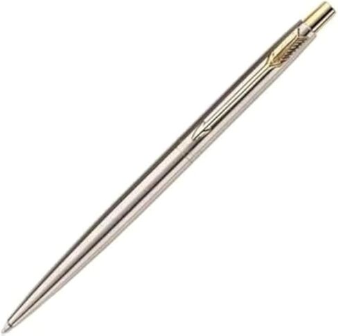 Parker Classic Stainless Steel Ballpoint / Ball Pen Chrome / Gold Clip GT by Parker in Saudi Arabia