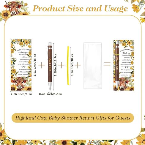50 مجموعة هدايا حزب البقر البقر للطفل بالجملة للضيوف تشمل 50 من Holy Cow Bamboo Pens 50 مرجعية مرجعية للحفلات هدايا عودة للضيوف ، شكرًا لك على الإمداد بين الجنسين. in Saudi Arabia