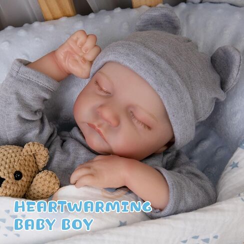 Milidool Realistic Reborn Baby Doll (Liam) - 17-Inch Full Vinyl Body, Hand-Painted Details, Poseable Baby Boy with Feeding Kit - Toy Figure for Children 3+ in Saudi Arabia