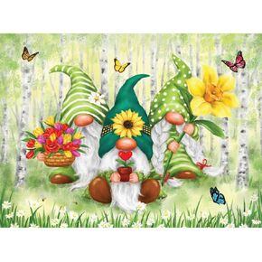 Bits and Pieces - 1000 Piece Jigsaw Puzzle for Adults - 20" x 27" - Spring Gnomes - 1000 pc Colorful Funny Garden Gnomes Jigsaw by Makiko