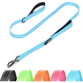 5/6 FT Reflective Dog Leash with 2 Comfortable Padded Handles, Tangle Free Dogs Leashes for Training,Walking Lead for Large, Medium Dogs (Green, 5FT)