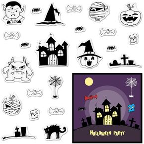 ALIBBON Halloween Clear Stamps for Card Making and Photo Album Decorations, Rectangular Silicone Stamps, Perfect for Crafting and DIY Scrapbooking
