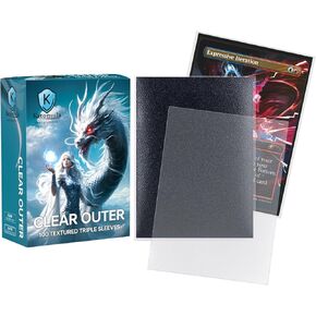 100CT Outer Sleeves, Oversize MTG Card Sleeves for Double Sleeving & Triple Sleeving, Clear Matte Card Sleeves for Magic The Gathering & PKM, 69 * 94mm