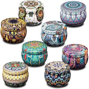 MeiGlow 8PCS Empty Candle Tins 4.5oz