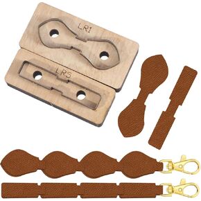 GLOBLELAND 2 Pcs Zipper Head Leather Cutting Die Set Cutting Wooden Base Dies Leather Punch Die Cut Templates for DIY Craft Leather Cloth Handmade