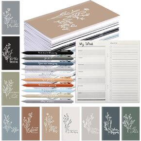 Spakon 30 Sets Inspirational Employee Appreciation Gift 2025 Weekly Planner Notepad Bulk Planners Journal Motivational Ballpoint Pen for Secretaries Teachers Coworker Team(Colorful Positive Words)