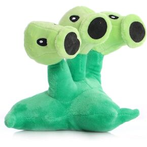 JHESAO 7" Pea Plants and Peashooter Plush Toys Threepeater PVZ Plush 1 2 Stuffed Soft Doll Three-Heads Pea Toy New