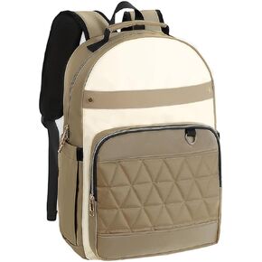 Laptop Backpack for Women, 15.6 inch backpack, Business Backpacks,College Bag Casual Daypack (White-Khaki, 15.6)