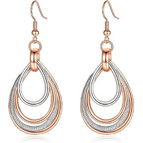 Kemstone Boho Unique Enamel Drop Earrings - Leaf Shape Purple & Gold Dangle Earrings - 6cm Handcrafted Hypoallergenic Earrings for Women in Saudi Arabia