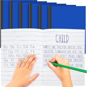 Henoyso 24 Pcs Primary Composition Notebook K-2 Bulk 9.75" x 7.50" Primary Journal 60 Page Writing Journal for Kid Wide 3 Line Ruled Kindergarten Notebook Handwriting Practice Supplies (Stylish Color)