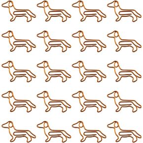 HAHIYO Dachshund Shaped Paper Clips Fasteners Gold Metal Card Note File Bookmarks Planner Sit Flat Secure Hold Not Tear Scratch Pages Not Leave Dent Not Deform for Invitation Journals Decor Gift 20PCS