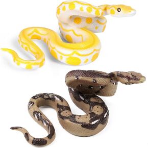 TOYANDONA 2 Pack Realistic Fake Snakes Toy, Toy Snakes That Look Real, Fake Snake and Squirrels, Tricky Model Snake Toys for Party Favors Pranks and Halloween Decoration