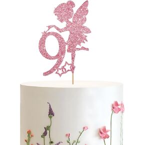 Fairy 1 Cake Topper, Rose Gold Fairy 1st Birthday Cake Topper, Fairy One Cake Decor, Garden Fairy Themed Birthday Decoration, 1st Anniversary/Girl's Birthday Party Decorations