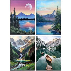 مجموعات اللوحات الماس Lanzeyo للبالغين مجموعات فن الماس للمبتدئين للمبتدئين الماسيين مجموعات الأزهار الجدار الفني DIY الكبار الحرفيين 4pcs Gem Art (Flower) in Kuwait