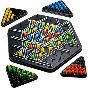 Triggle 2-4 Player Board Game | Rubber Bands | Chess Game, Territory Capture, Family Strategy Toys | 12 inches | Kids, Adult