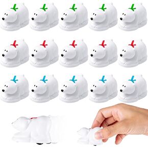 Leyndo 24 Pcs Polar Bear Pull Back Cars Mini Plastic Polar Animal Pull Back Toy Cars, Push and Go Back and Forth Vehicles Toys Christmas Party Favors Stocking Stuffers for Boys Girls