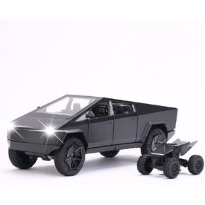 Cyber Truck Toy Cyber Model Truck Car, 1:24 Diecast Toy Pickup for Kids Boys 3+ Years - Electric Metal Drivable Truck with Sound, Light, and Pull-Back Action