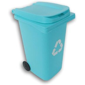 Making the Grade Mini Curbside Recycle Can Pencil Cup Holder - 5.5 Inches Tall - Light Blue