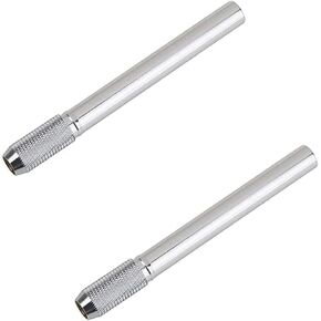 2Pcs Silver Pencil Extenders Dual Head Pencil Extender for Artists Adjustable Metal Handle Pen Holder Lengthener for School Office Professional, Pencil Holders and Pen Holders, Desk Accessories
