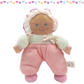 Genius Baby Toys Cuddly Squishy Soft Doll - Pink Thermal Baby First Dolls for Infants - My First Dolly, Classic Vintage Design - Perfect as a Lovey