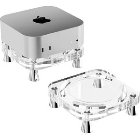 2024 Wooden Mac Mini M4/M4 Pro Stand-Ventilated Cooling Base with Lock Buckle and Anti-Slip Design for Apple Mac Mini,Sleek and Stylish Desktop Accessory
