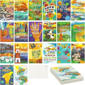 Faithful Finds Motivational and Inspirational Religious Postcards (4 x 6 In, 40 Count)
