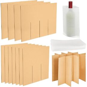 Glass Divider Kits for Moving, Kitchen Moving Box Kit Dish Packing Moving Boxes,1 Pack Included 5 Corrugate Dividers with 12 Foam Pouches Fits in 16 x 12 x 12 Inch Box (Box Not Included)(2 Packs)