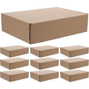 GLEAVI 10pcs Shipping Boxes: 7.86X5.50X1.57in Corrugated Mailing Cardboard Packing Box Tab Lock Tuck Top Mailer Boxes for Books Photos File Comic Box