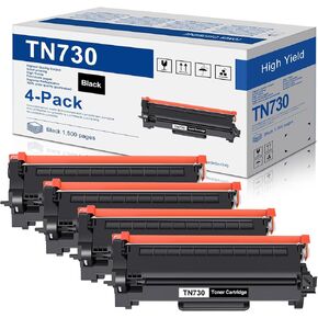 TN-730 TN730 Toner Cartridge Replacement for Brother TN730 Toner Cartridge - Black DCP-L2550DW MFC-L2710DW MFC-L2750DW HL-L2370DW Printer (4-Pack)