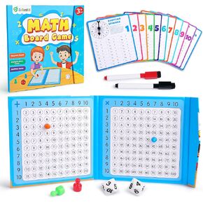 D-FantiX Magnetic Addition Multiplication Game Board, Math Games for Kids 8-12, Math Manipulatives for Elementary School, Montessori Math Learning Toys for Homeschool Classroom