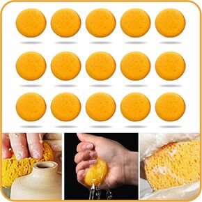 15Pcs Pottery Sponges for Clay, Clay Sponge 2.5inch, Sponge for Cleaning Sponge Horse Bridle, Round Sponge, Clay sponges for Pottery, for Kitchen Sponge Shoes Leather Care