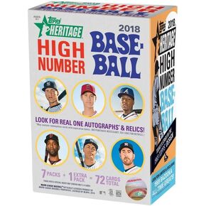 Topps 2018 Heritage High Number Baseball Blaster Box (8 حزم/9 بطاقات)