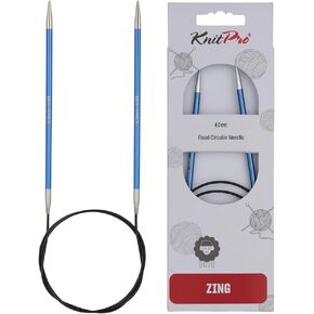 Knitpro Zing الإبر الدائرية الثابتة 16 "(40 سم) | الحجم الأمريكي 3 (3.25 مم)