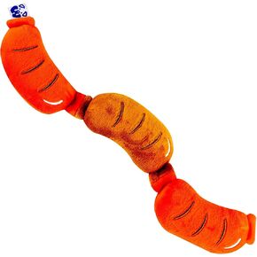 PAWTY Sausage Interactive Dog Toy with Crinkle Paper - Puppy Birthday Gift Treat Slots for Mental Enrichment - Cute Chew Toy Small Medium Dogs - Durable Reinforced Tug Toy for Aggressive Tough Biter