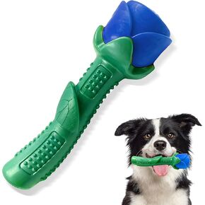 Blingbrione Dog Chew Toys for Large Breed Aggressive Chewers, Puppy Durable Rose Rubber Teething Toys for Small/Medium Dog, Tough Toys for Training and Cleaning, Interactive Dog Valentine's Day Gift