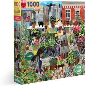 eeBoo: Piece and Love Urban Gardening 1000 Piece Square Adult Jigsaw Puzzle, Puzzle for Adults and Families, Glossy, Sturdy Pieces and Minimal Puzzle Dust
