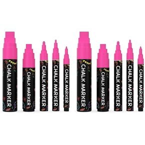 Chalkola 5 White Chalk Markers for Chalkboard Signs, Blackboard, Car Window, Bistro, Glass | 5 Variety Pack - Thin, Fine Tip, Bold & Jumbo Size Erasable Liquid Chalk Pens (1mm, 3mm, 6mm, 10mm, 15mm)