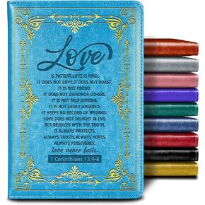 Love Is Patient Love Is Kind 1 Corinthians 13 Gift Scripture FAUX Leather Journal Religious Christian Gift Inspirational Gift Bible Verse Gift Multi color Journal,1 Pack (Purple),(Love Patient-Purple)
