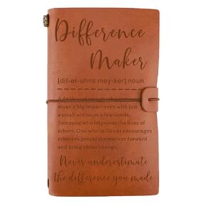 Difference Maker Definition Leather Journal Gift, Appreciation Gift for Mentor Teacher Boss Coach, Thank you Gift for Coworker, Leather Notebook Christmas Gifts, Social Worker Gift for Women Men