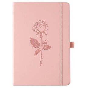Beautiful Rose journal, 200 pages, A5 Hardcover leather journal for writing, traveling, business, school, etc (pink)
