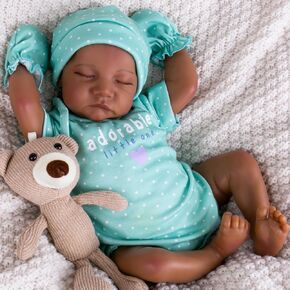 Aori Reborn Baby Dolls Black Girl-دمى أطفال واقعية بحجم 18 بوصة ، دمية ناعمة من الفينيل السوداء الأمريكية ، هدية لطيفة للأطفال ، الأداء المسبق ، الأوتار الكبرى ، جامعي الدمية
