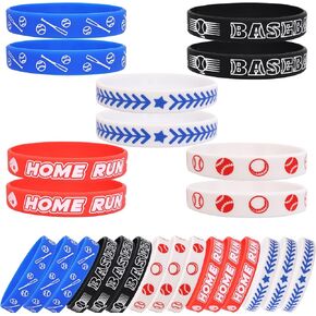 Fancy Land 35 Silicone Baseball Motivational Bracelets for Kids baseball Gift Party Supply