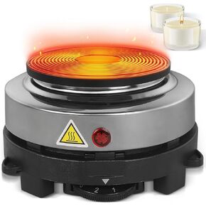 handysienda Hot Plate for Candle Making, Electric Hot Plate for Melting Wax, Black Heating Plate for Chocolate and Candy, Candle Making Supplies Accessories Kit