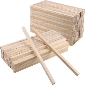 150 Pack 12" x 1/2" x 1/2" Wood Square Sticks, Square Wooden Dowels Unfinished Wood Dowel Rods Small Hardwood Square Wood Strip for Model, DIY Project, Woodcraft