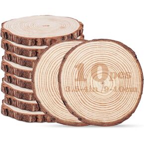 30 PCS شرائح خشبية طبيعية 2.7 " - 3.1" دوائر خشبية غير مكتملة مجموعة حرفة مسبقة مع ثقب وخيط معلق للفنون DIY الحلي الخشبية الزخارف الزفاف الزفاف ديكورات عيد الميلاد