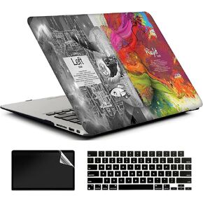 Compatible with MacBook Air M2 Case 2022 2023 Release A2681 (13/13.6 Inch), Plastic Hard Shell Case & Keyboard Cover & Screen Protector - Left Right Brain 2