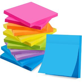 (18 Pads) Sticky Notes 3x3 inch, Self-Stick Pads Bright Colors Sticky Note, Recyclable, Easy to Post for Home, Office, Notebook