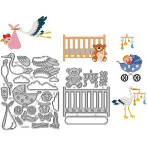 WADORN Cranes Bird Cutting Dies for Cards, House Decoration Theme Metal Cutting Dies Stencils Brolleys and Beds Carbon Steel Embossing Template for DIY Card Scrapbooking Paper Craft in Kuwait