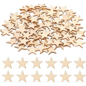 100 pcs نجوم خشبية نجوم خشبية غير مكتملة 1 بوصة النجوم الخشبية الحرف الخشبية القواطع النجوم الصغيرة النجوم الخشبية القطع الحلي النجوم الزخارف الخشبية لديكور الحرف DIY